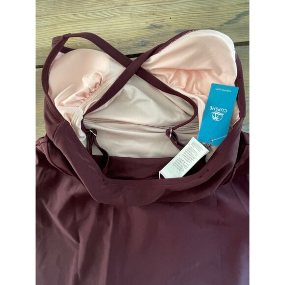 Cupshe One Piece Modest Bathing Suit Womens S Wine Color - Picture 3 of 8